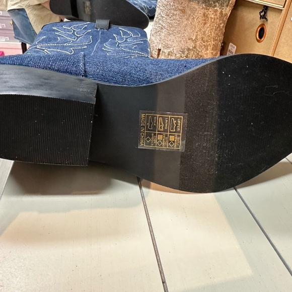 BAND OF THE FREE Western Denim Boot Womens Multi Size Tall Cowgirl NIB… - Picture 4 of 14